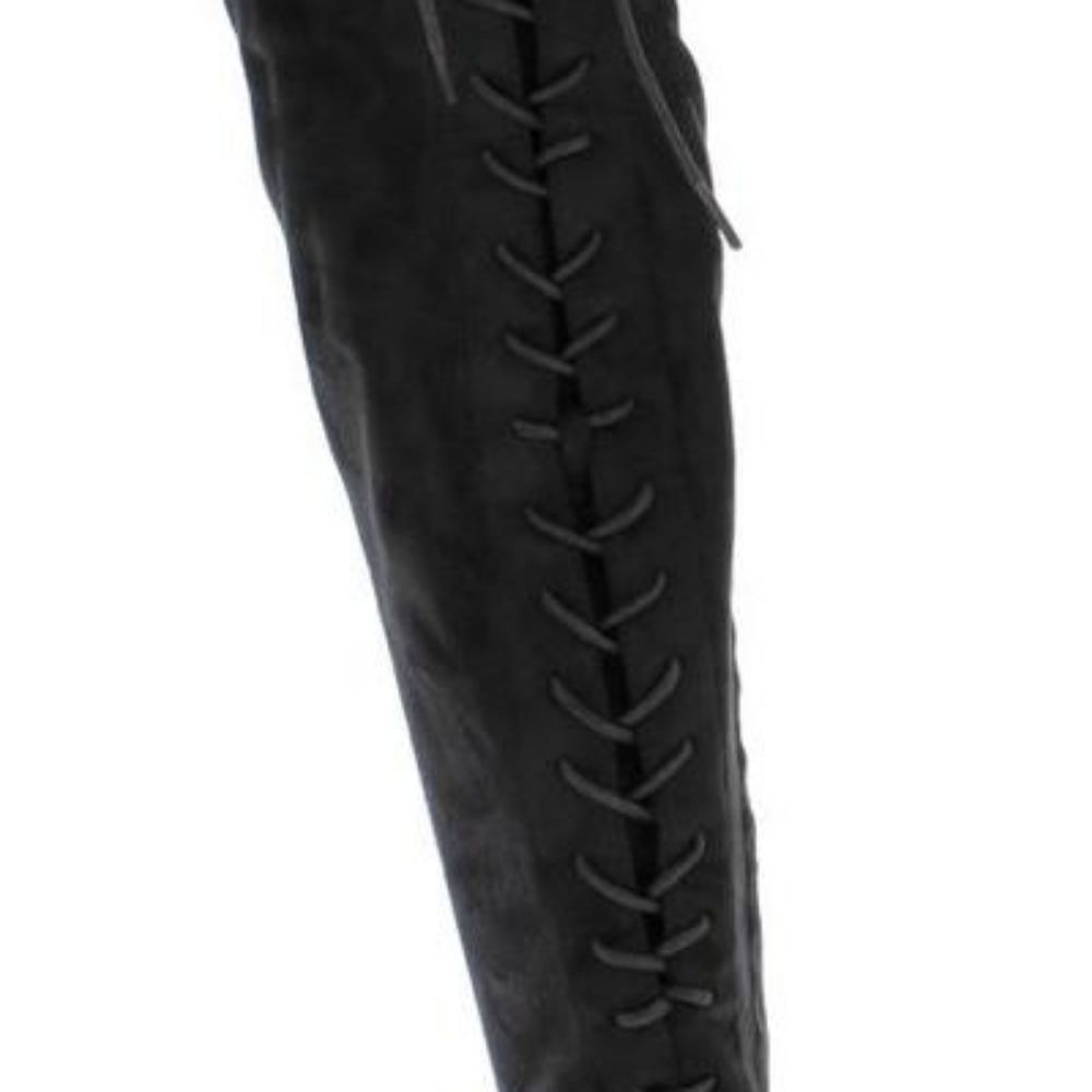 Rear Lace Up Over the Knee Boot